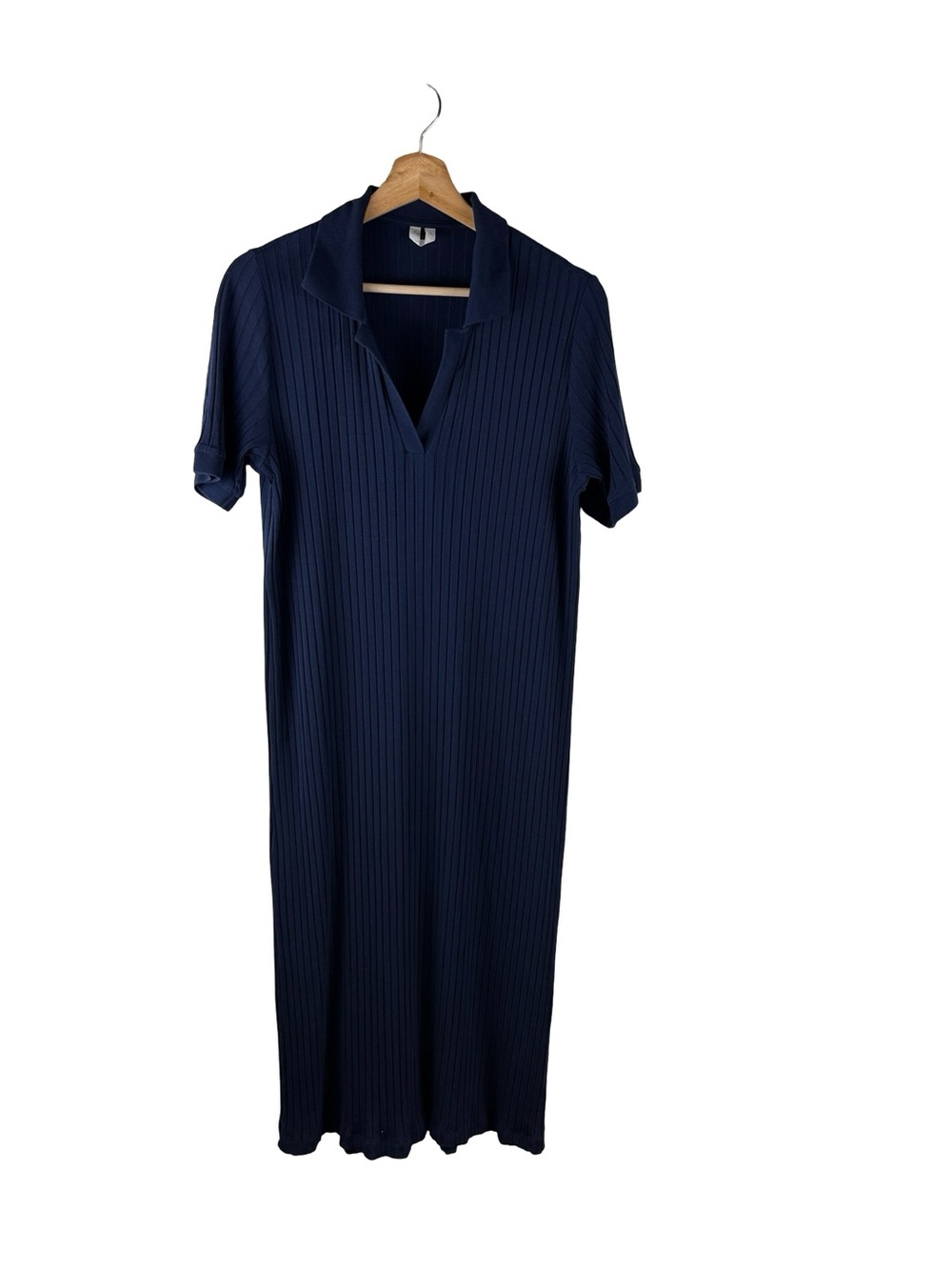 ARKET Knit Ribbed Polo Midi Dress Medium